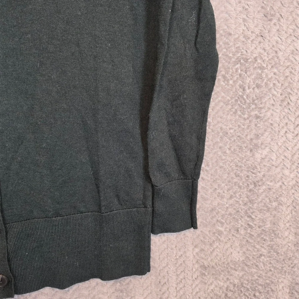 LOFT Womens Forest Green Wool Blend V-Neck Button Front Cardigan Sweater Small